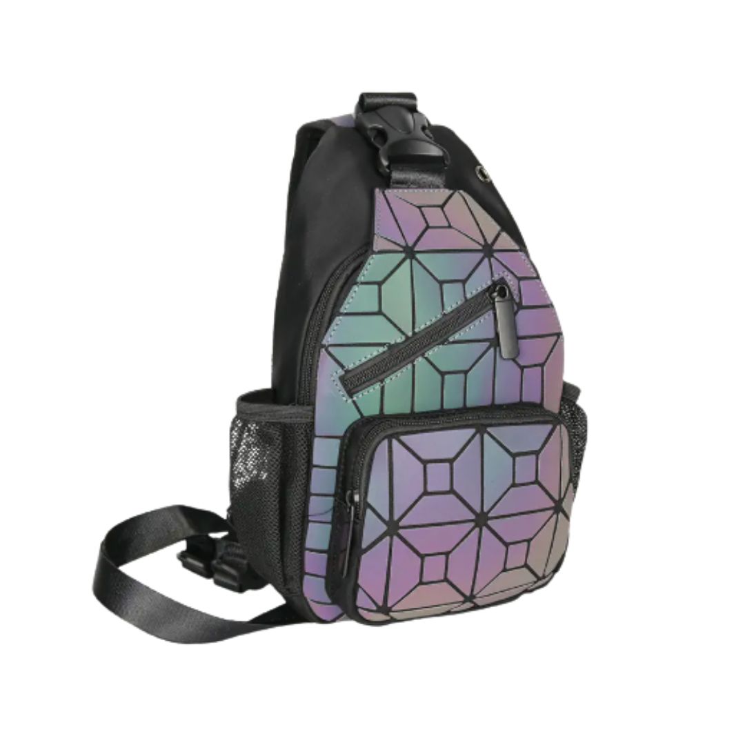 LumaGlow™ Geometric Holographic Purse