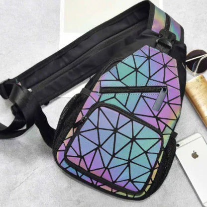 LumaGlow™ Geometric Holographic Purse